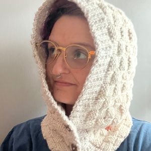 Hand Knit Basketweave Snood